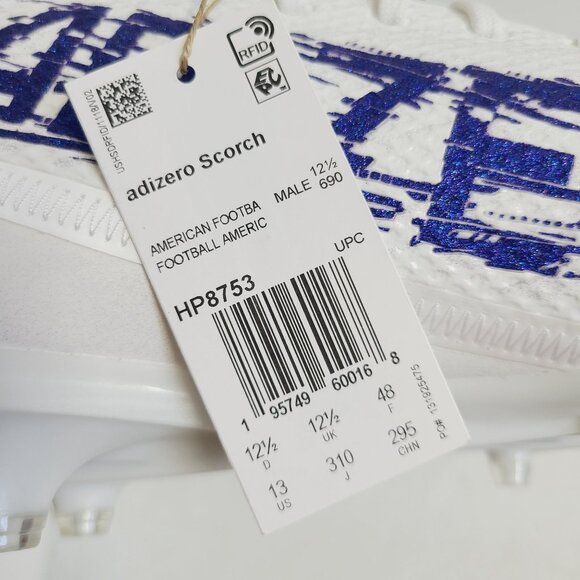 NEW Adidas Adizero Scorch Football Cleats HP8753 Size 13 White Blue main image 7
